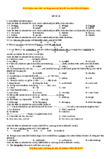 Đề thi trắc nghiệm Tiếng anh 10 năm 2022 - 2023 (Đề 39)