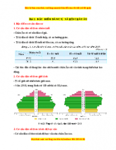 Lý thuyết Địa lý 7 Cánh diều Bài 2: Đặc điểm dân cư, xã hội châu Âu