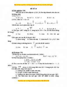 Đề thi cuối học kì 1 Toán 8 năm 2022 - 2023 - Đề 30