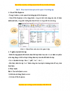 Lý thuyết Bài 5: Thực hành khám phá trình quản lí hệ thống tệp