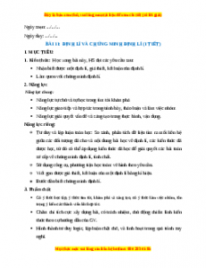 Giáo án Định lí và chứng minh định lí Toán 7 Kết nối tri thức