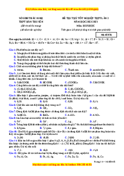 Đề thi thử Hóa học trường Hàn Thuyên lần 2 năm 2023