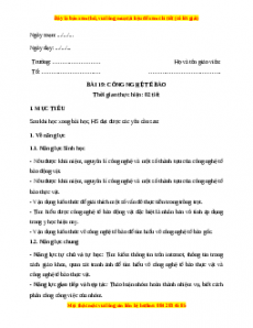 Giáo án Sinh học 10 Bài 19 (Kết nối tri thức): Công nghệ tế bào