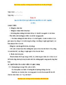 Giáo án TNXH 1 Kết nối tri thức Tuần 31