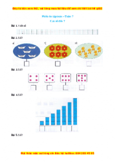 Bài tập cuối tuần Toán lớp 1 Tuần 7 Chân trời sáng tạo (có lời giải)
