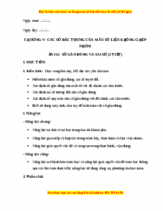 Giáo án Số gần đúng và sai số Toán 10 Kết nối tri thức