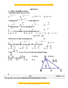 Đề thi cuối học kì 2 Toán 8 năm 2022 - 2023 - Đề 44