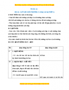 Giáo án HĐTN lớp 1 Tuần 34
