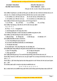 Đề thi học kì 1 Sinh học 9 năm 2023 Phòng GD_ĐT Tam Đảo - Vĩnh Phúc