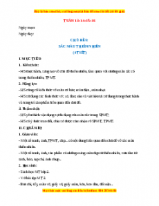Giáo án Sắc màu thiên nhiên Mĩ thuật 2 Kết nối tri thức