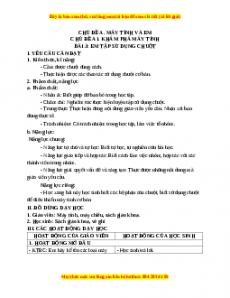 Giáo án Tin học 3 Cánh diều Bài 3: Em tập sử dụng chuột