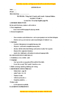 Giáo án Fluency Time 4 Tiếng anh 3 family and friends