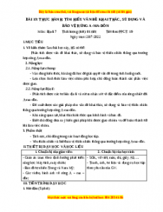 Giáo án Bài 19 Địa lí 7 Cánh diều (2024): Thực hành Tìm hiểu về vấn đề khai thác, sử dụng và bảo vệ rừng A-Ma-Dôn