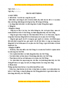 Giáo án Bài 53 KHTN 6 Kết nối tri thức (2024): Mặt trăng