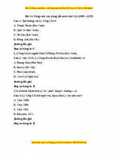 Trắc nghiệm Bài 14: Công cuộc xây dựng đất nước thời Lý (1009-1225)