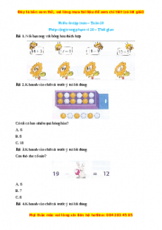 Bài tập cuối tuần Toán lớp 1 Tuần 20 Chân trời sáng tạo (có lời giải)