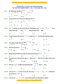 Đề thi thử Toán Sở Thái Bình lần 2 năm 2023