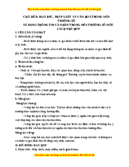 Giáo án Tin học 3 Cánh diều Bài 4: Sử dụng thông tin cá nhân trong môi trường một cách phù hợp