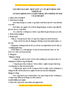Giáo án Tin học 3 Cánh diều Bài 4: Sử dụng thông tin cá nhân trong môi trường một cách phù hợp