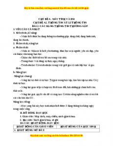 Giáo án Tin học 3 Cánh diều Bài 2: Các dạng thông tin thường gặp