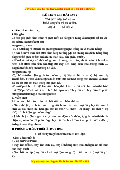 Giáo án Bài 3: Máy tính và em Tin học 3 Kết nối tri thức
