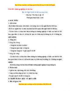 Giáo án Tin học 10 Bài 33 (Kết nối tri thức): Nghề thiết kế đồ họa máy tính