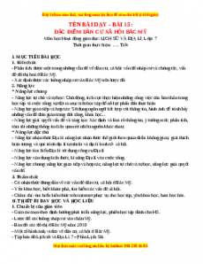 Giáo án Bài 15 Địa lí 7 Cánh diều (2024): Đặc dân cư xã hội Bắc Mĩ