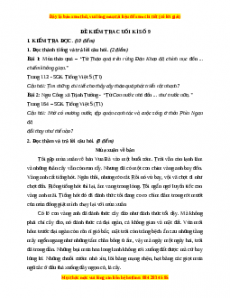 Đề thi cuối kì 1 Tiếng Việt lớp 5 năm 2023 (Đề 9)