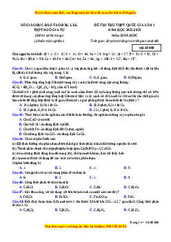 Đề thi thử Hóa Học trường Ngô Gia Tự năm 2023