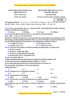 Đề thi thử Hóa Học trường Ngô Gia Tự năm 2023