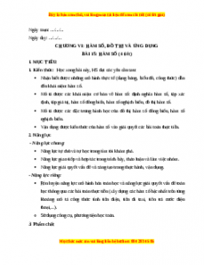 Giáo án Hàm số đồ thị và ứng dụng Toán 10 Kết nối tri thức