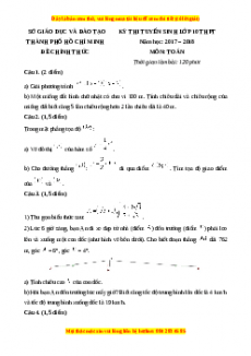 Đề chính thức Toán vào 10 TP Hồ Chí Minh năm 2017 - 2018
