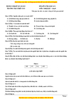 Đề thi học kì 1 Sinh học 8 năm 2023 trường THCS Phố Cáo - Hà Giang