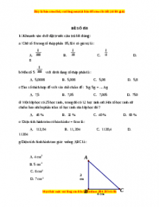 Bộ đề thi Toán 5 học kì 2 năm 2022 - 2023 - Đề 58