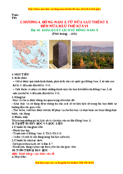 Giáo án Bài 10 Lịch sử 7 Cánh diều (2024): Khái quát lịch sử Đông Nam Á