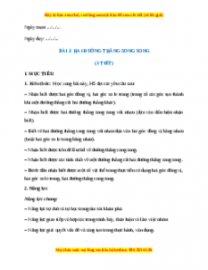 Giáo án Hai đường thẳng song song Toán 7 Cánh diều