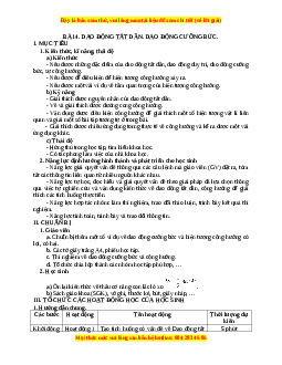 Giáo án Vật lí 12  Bài 4: Dao động tắt dần. Dao động cưỡng bức