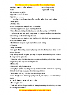 Giáo án HĐTN 7 Chân trời sáng tạo Chủ đề 7: Góp phần giảm thiểu hiệu ứng nhà kính