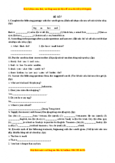 Học kỳ 2: Phần 2 Một số đề kiểm tra học kỳ 2 - Mục A- Đề số 7-Giáo viên Mai Lan Hương đầy đủ đáp án