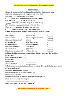 Bài tập TEST YOURSELF 1 - Giáo viên Mai Lan Hương đầy đủ đáp án