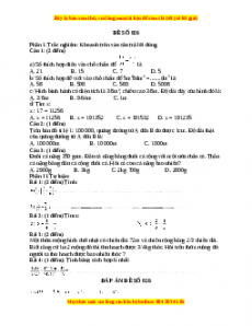 Đề thi Toán lớp 4 cuối kì 2 (Đề 26)