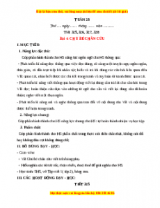 Giáo án Tuần 28 Tiếng việt lớp 1 Kết nối tri thức