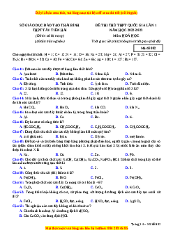Đề thi thử Hóa Học trường Tây Tiền Hải năm 2023