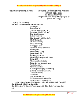 Đề thi thử Ngữ văn trường Ninh Giang - Hải Dương lần 1 năm 2023