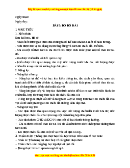 Giáo án Bài 5 KHTN 6 Kết nối tri thức (2024): Đo độ dài