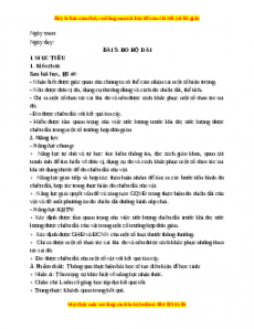 Giáo án Bài 5 KHTN 6 Kết nối tri thức (2024): Đo độ dài