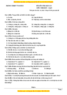 Đề thi học kì 1 Sinh học 8 năm 2023 trường THCS Phòng GD_ĐT Tam Đảo