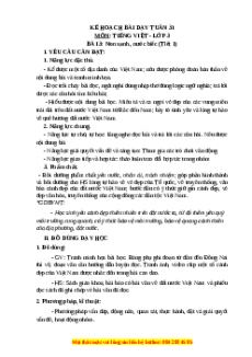 Giáo án Non xanh nước biếc Tiếng việt 3 Chân trời sáng tạo