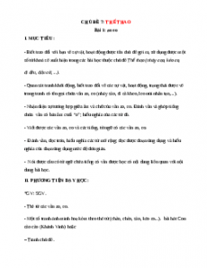 Giáo án Thể thao Tiếng việt lớp 1 Chân trời sáng tạo