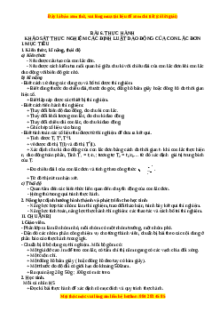 Giáo án Vật lí 12 Bài 6: Thực hành: Khảo sát thực nghiệm các điịnh luật dao động của con lắc đơn